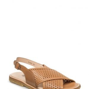 ANGULUS Sling-Back Sandal With Hole Pattern And Buckle.