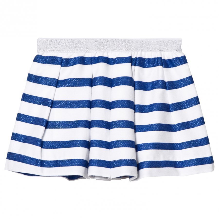 Absorba Blue Glitter And White Stripe Skirt Lyhyt Hame