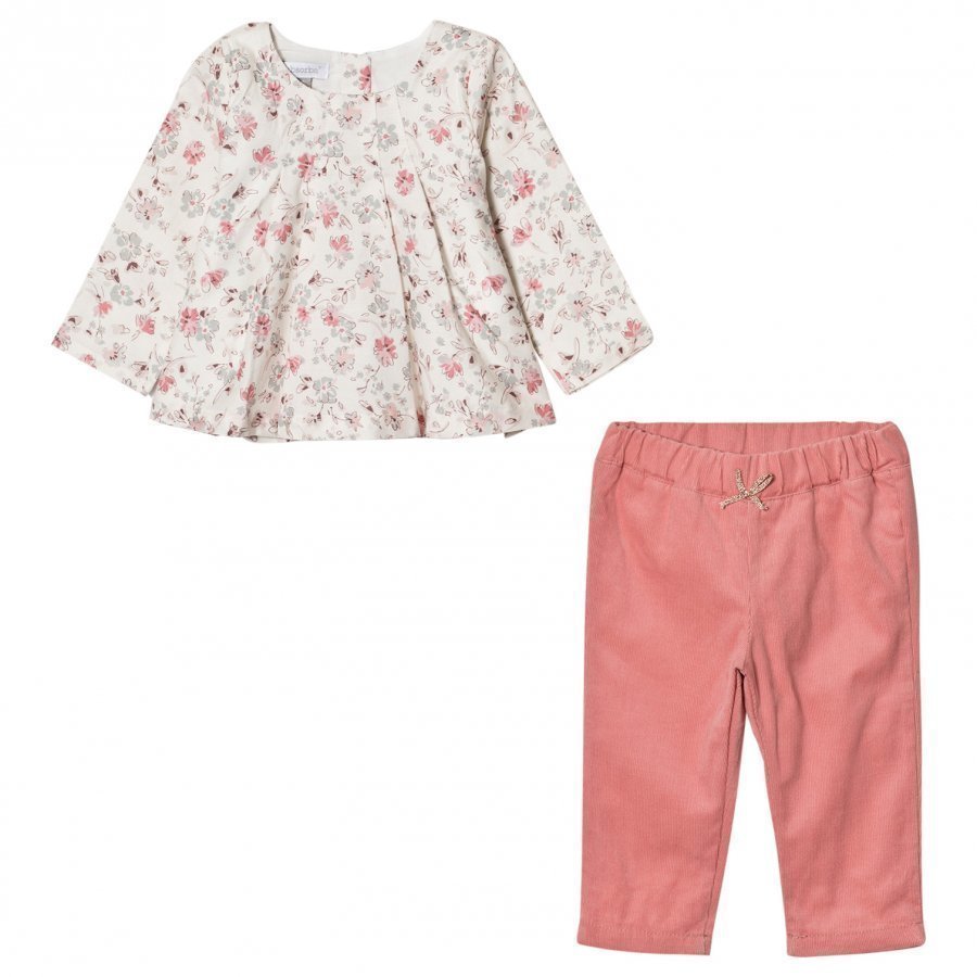 Absorba Floral Blouse And Pink Micro Cord Trousers Kerraston Setti