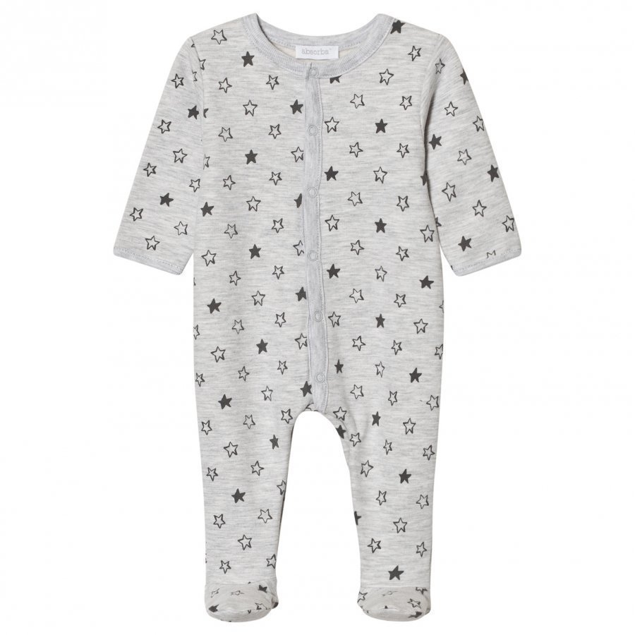 Absorba Grey Star Print Jersey Footed Baby Body