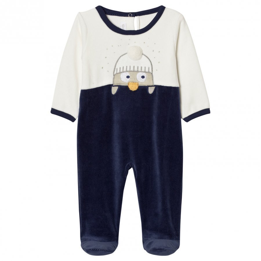 Absorba Navy And Cream Penguin Footed Baby Body