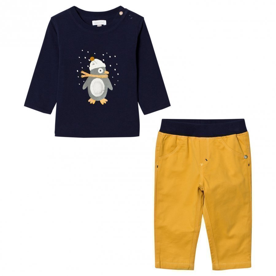 Absorba Navy Penguin Tee And Pants Set T-Paita