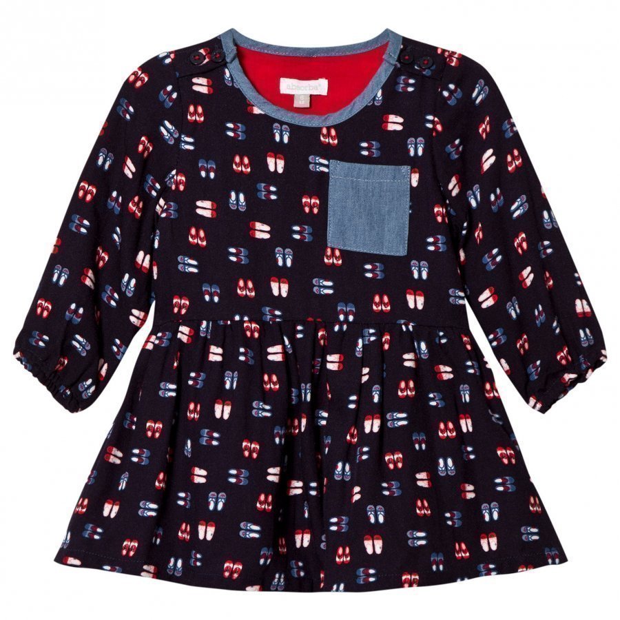 Absorba Navy Shoe Print Dress Mekko