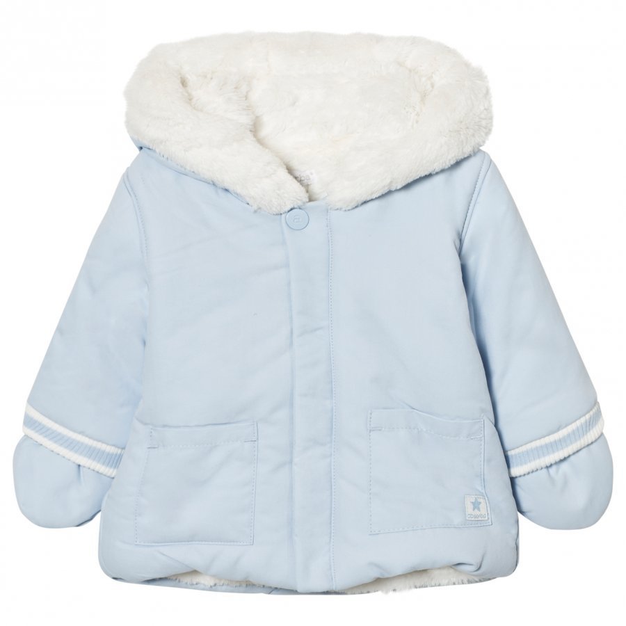 Absorba Pale Blue Lined Hooded Jacket Fleece Takki