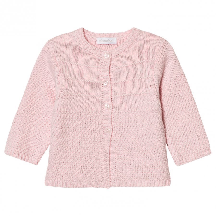 Absorba Pale Pink Cashmere-Cotton Textured Knit Cardigan Neuletakki