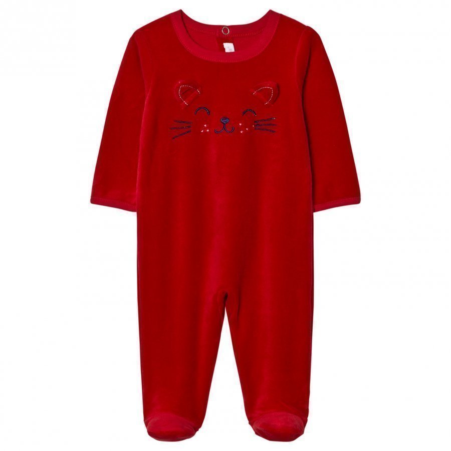 Absorba Red Cat Face Footed Baby Body
