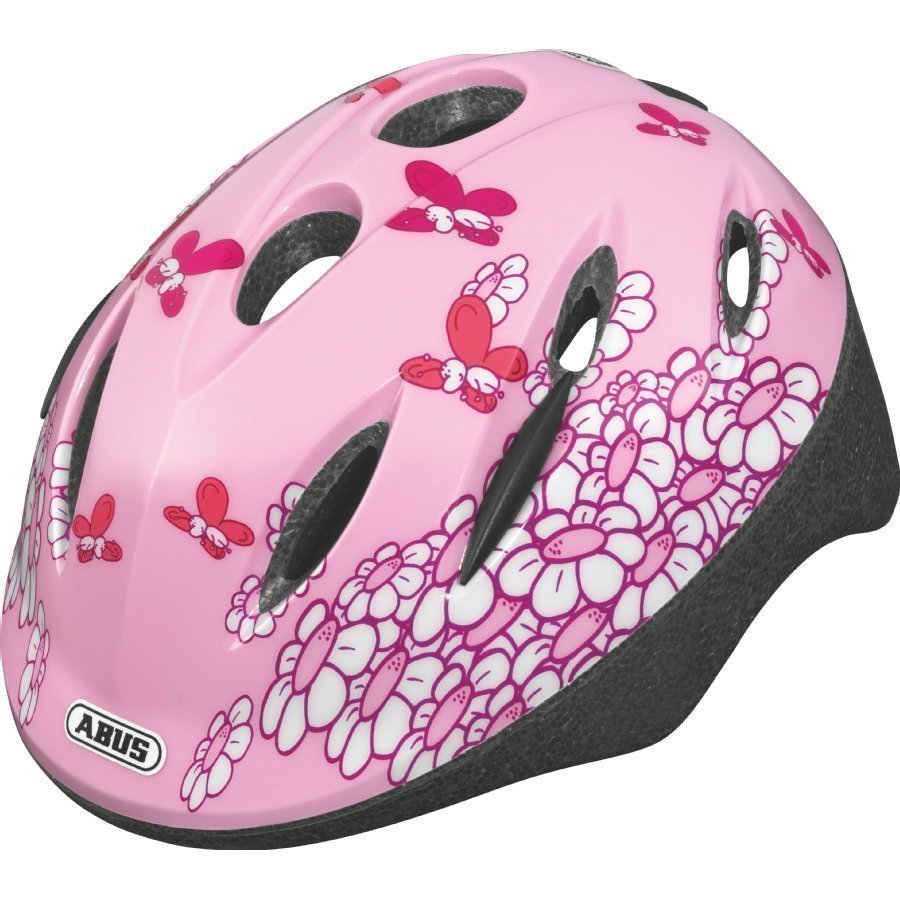 Abus Bundle Smooty Lasten Pyöräilykypärä M + Sadesuoja Pink Butterfly