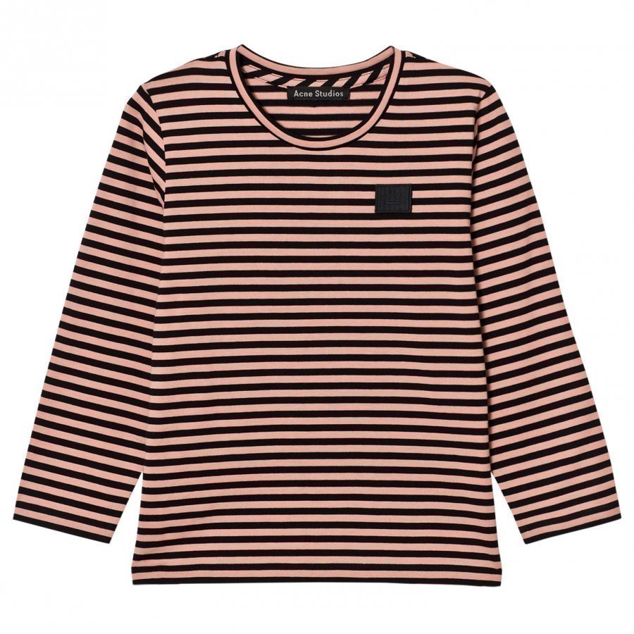 Acne Studios Mini Napa Face Long Tee Pink/Black Pitkähihainen T-Paita