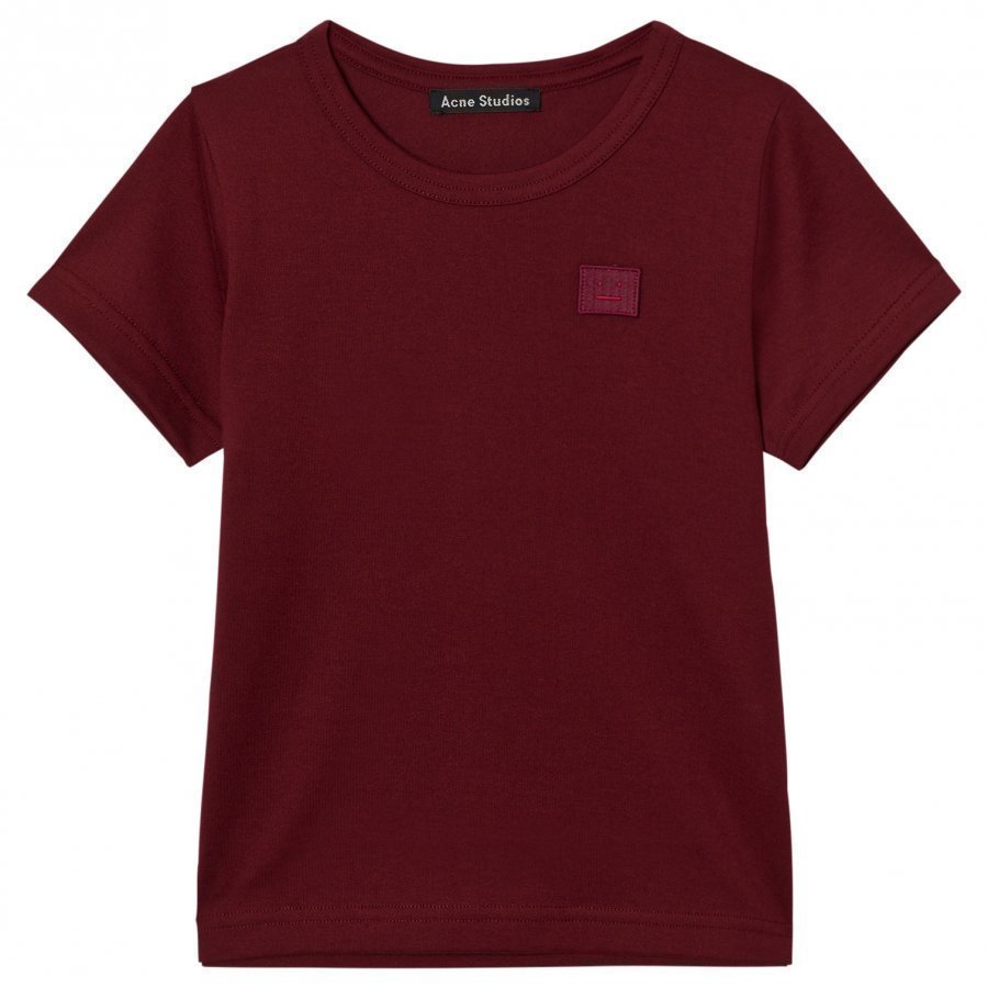 Acne Studios Mini Nash Face Burgundy Short Tee T-Paita