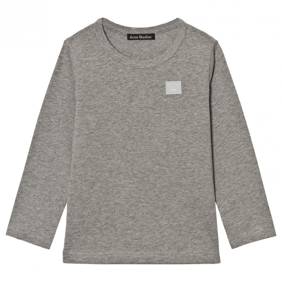 Acne Studios Mini Nash Face Light Grey Melange Long Tee Pitkähihainen T-Paita