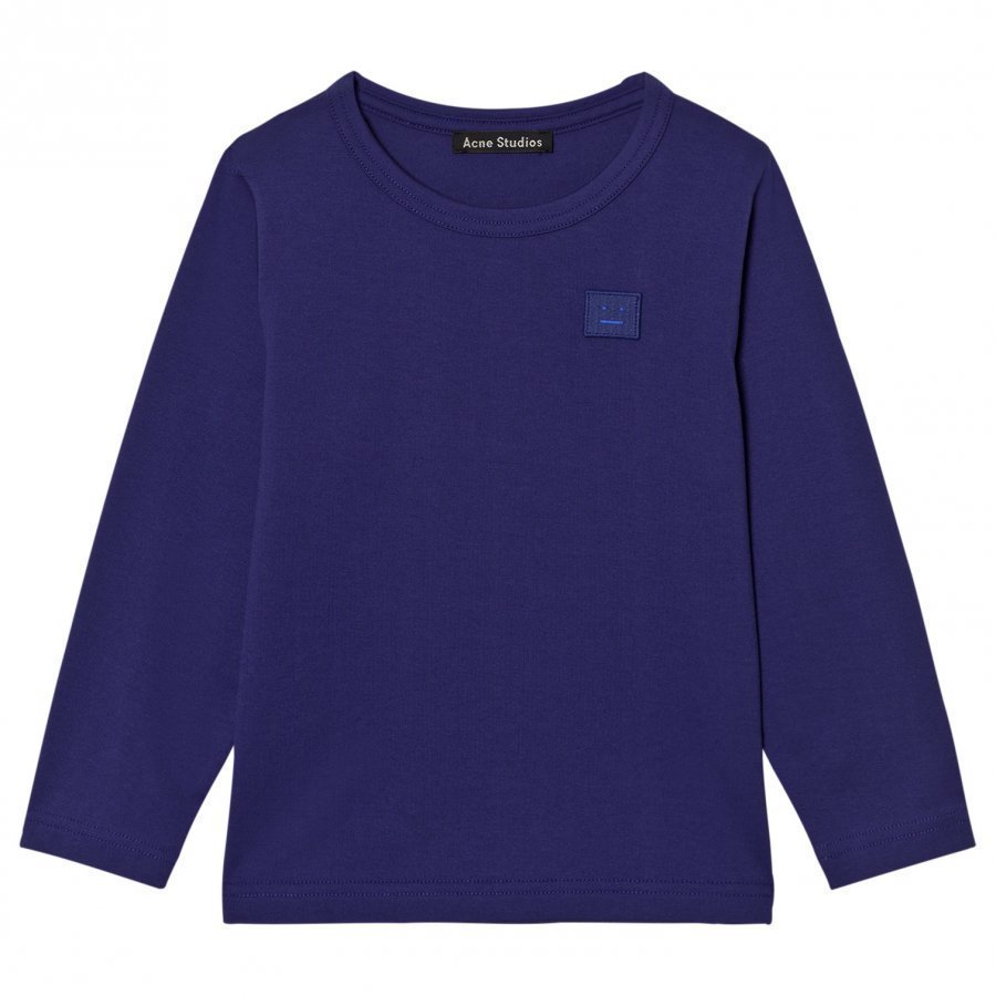 Acne Studios Mini Nash Face Royal Blue Long Tee Pitkähihainen T-Paita