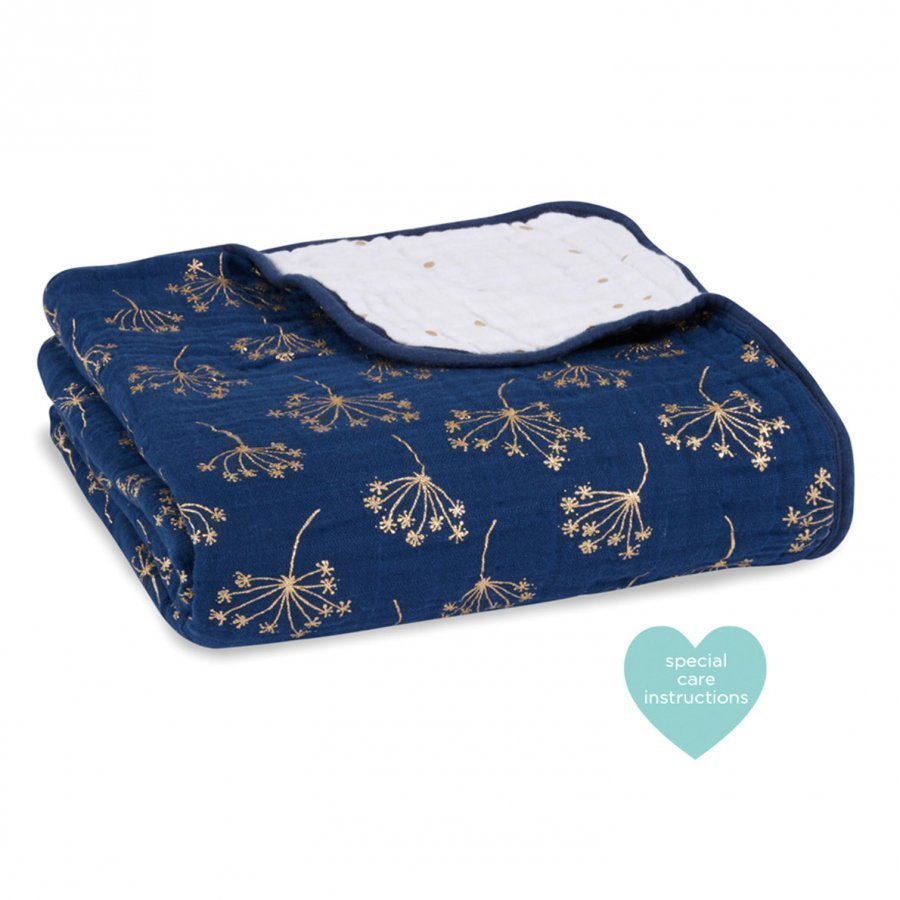 Aden + Anais Navy Metallic Dream Blanket Huopa