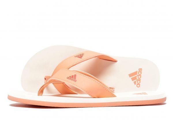 Adidas Beach Thong Flip Flops Coral / Off-White