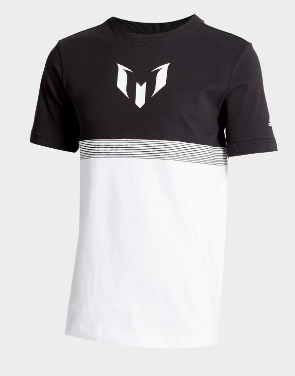Adidas Messi Colour Block T-Shirt Musta