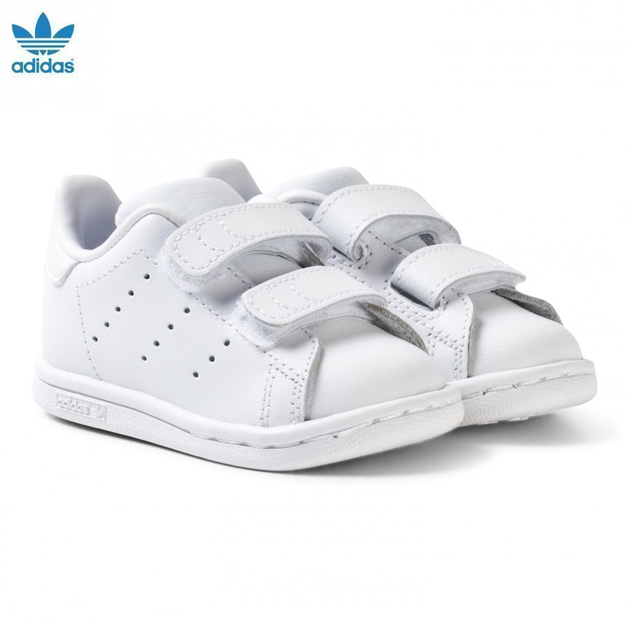 Adidas Originals All White Stan Smith Infants Velcro Sneakers Lenkkarit