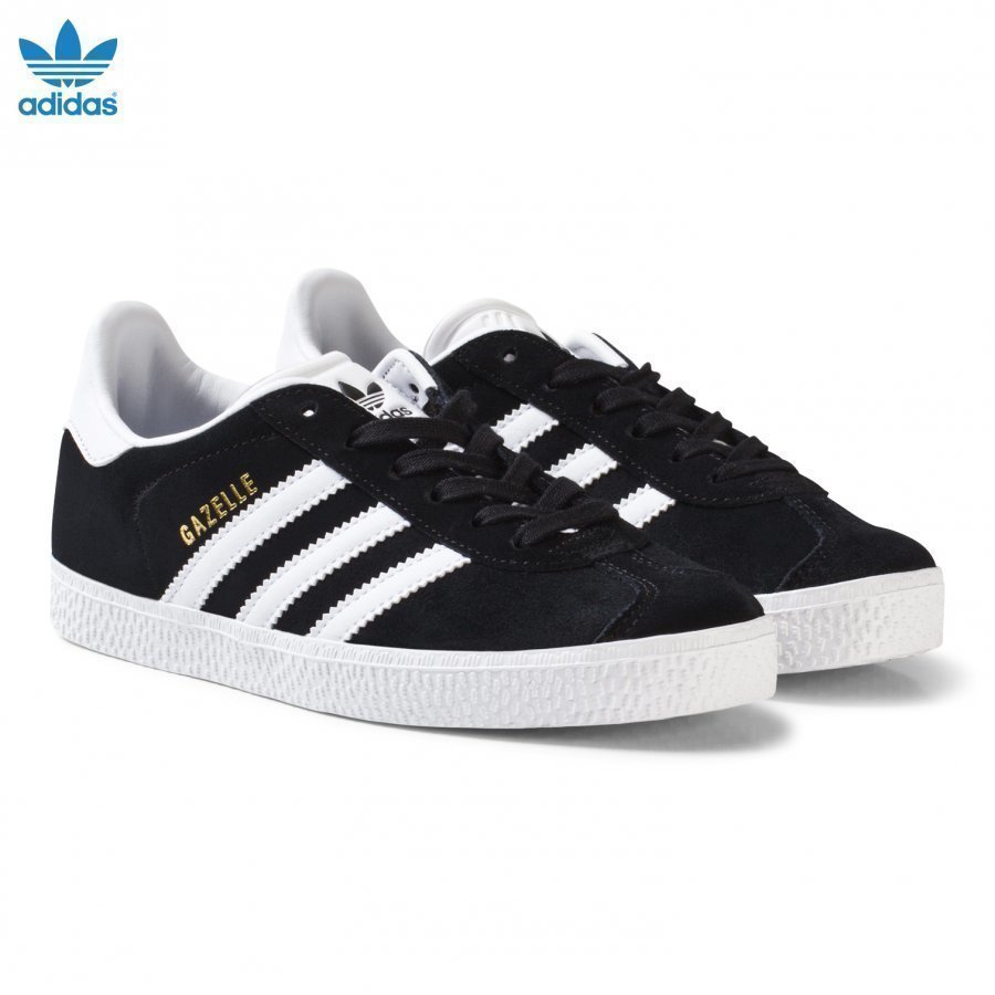 Adidas Originals Black And White Gazelle Kids Trainers Lenkkarit