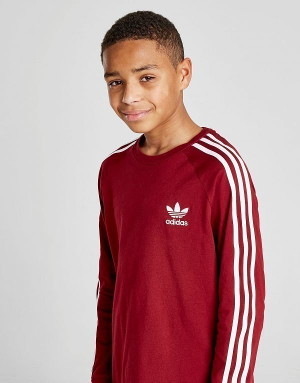 Adidas Originals California Long Sleeve T-Paita Burgundy / White