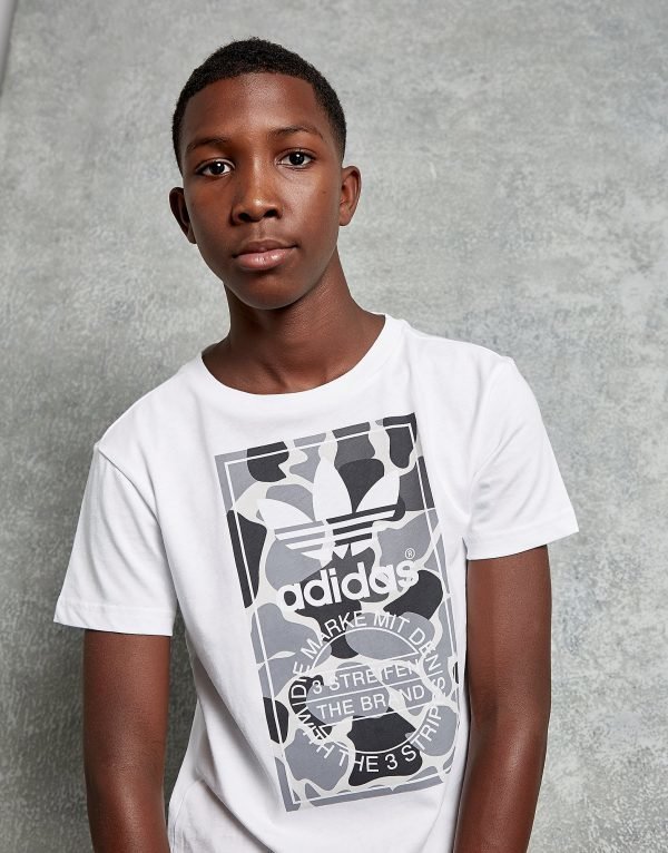 Adidas Originals Camo Box T-Paita Valkoinen