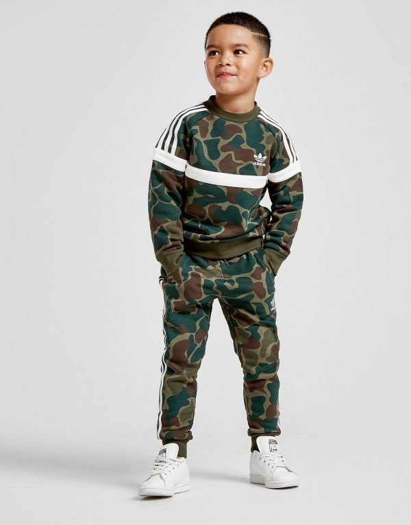 Adidas Originals Camo Itasca Crew Tracksuit Vihreä