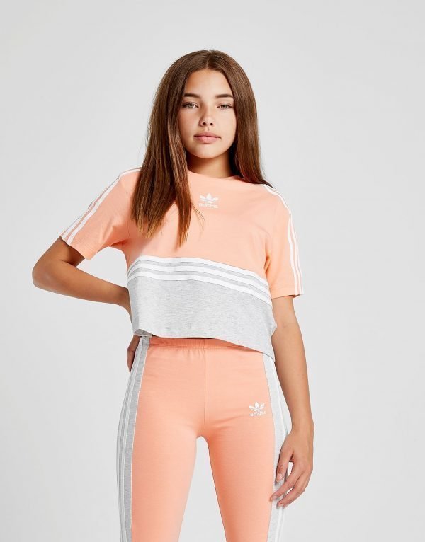 Adidas Originals Girls' Crop Authentic T-Shirt Oranssi