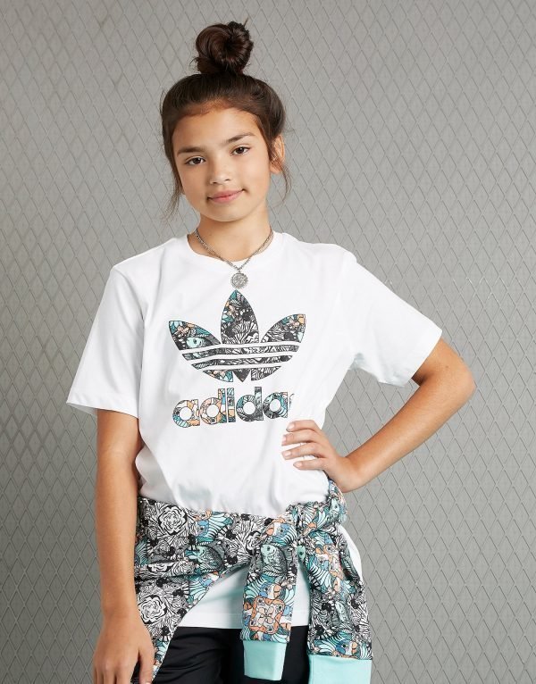 Adidas Originals Girls' Infil Boyfriend T-Shirt Valkoinen