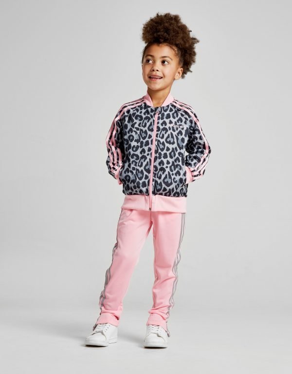 Adidas Originals Girls' Leopard Superstar Tracksuit Harmaa