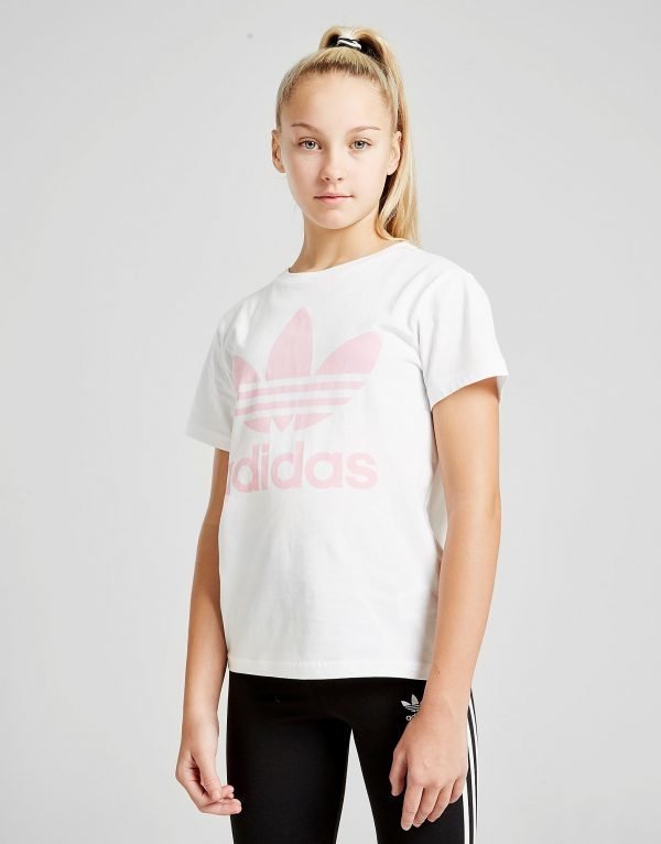 Adidas Originals Girls' Trefoil Boyfriend T-Shirt Valkoinen