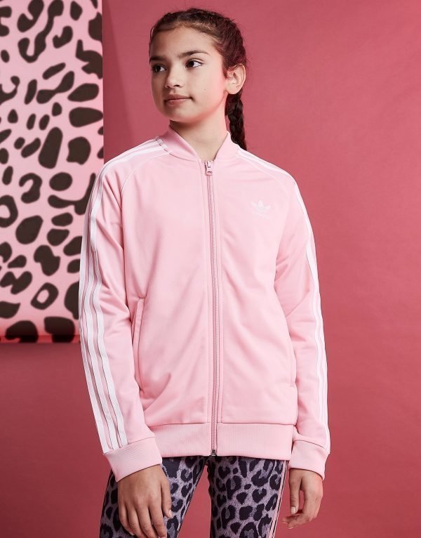 Adidas Originals Girls' Trefoil Superstar Track Top Vaaleanpunainen