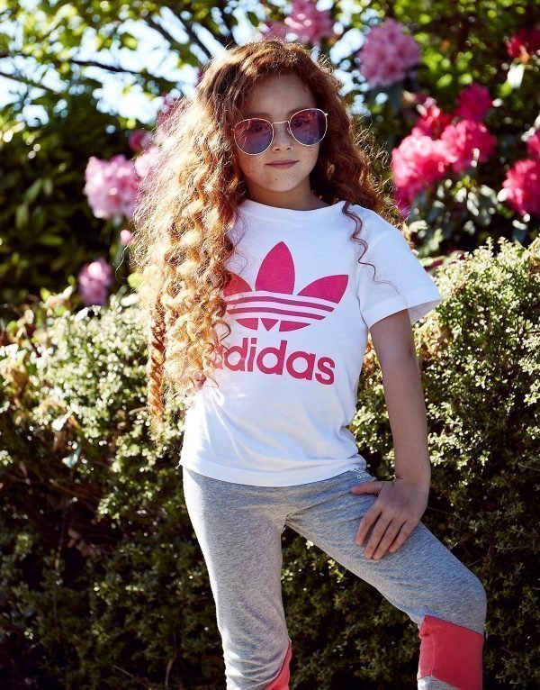 Adidas Originals Girls' Trefoil T-Shirt Valkoinen