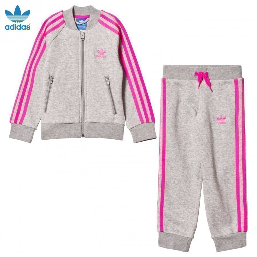 Adidas Originals Grey And Pink Tracksuit T-Paita