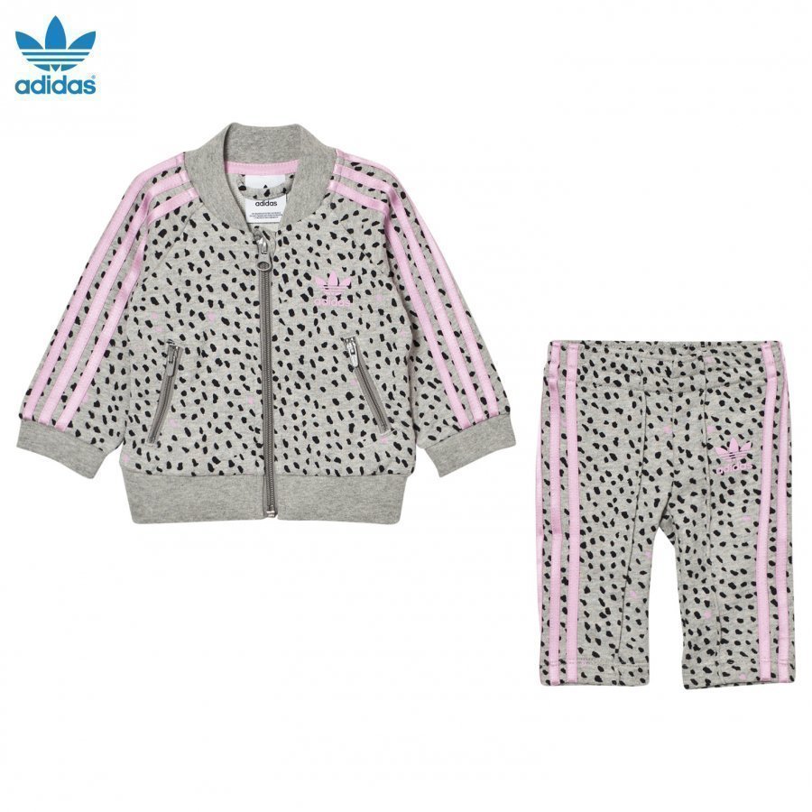 Adidas Originals Infants Sst Tracksuit Medium Grey Heather/Frost Pink Verryttelyasu