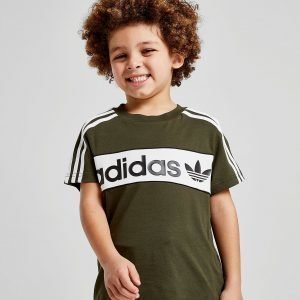 Adidas Originals Linear Colour Block T-Shirt Cargo / White