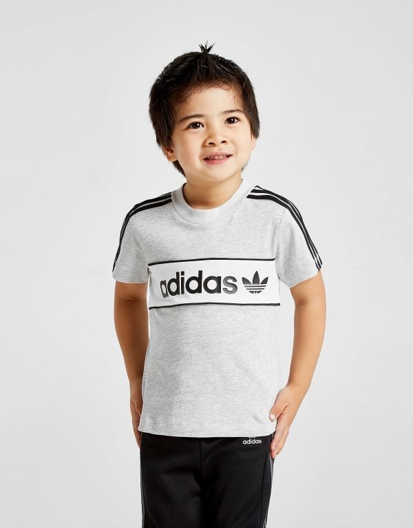 Adidas Originals Linear Colour Block T-Shirt Infant Harmaa