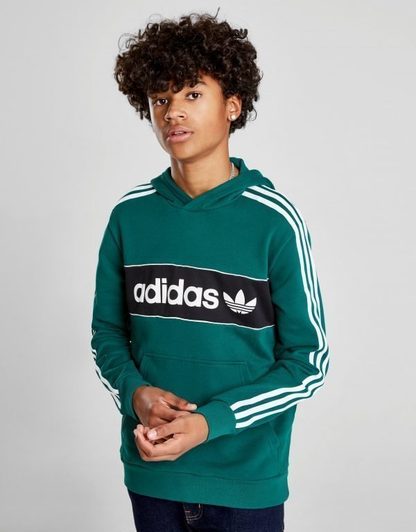 Adidas Originals Linear Fleece Overhead Hoodie Vihreä