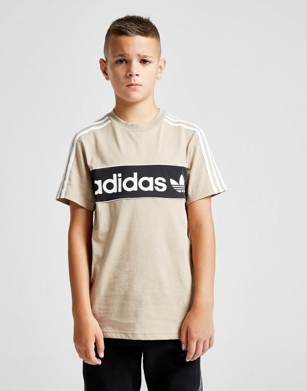 Adidas Originals Linear Logo T-Shirt Beige