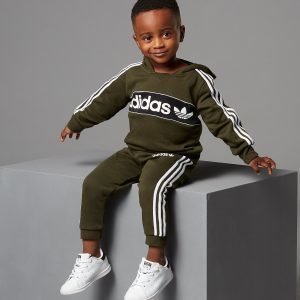 Adidas Originals Linear Overhead Tracksuit Infant Vihreä