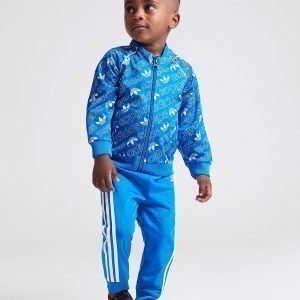 Adidas Originals Mono All Over Print Superstar Tracksuit Infant Sininen