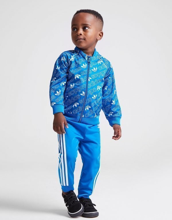 Adidas Originals Mono All Over Print Superstar Tracksuit Infant Sininen