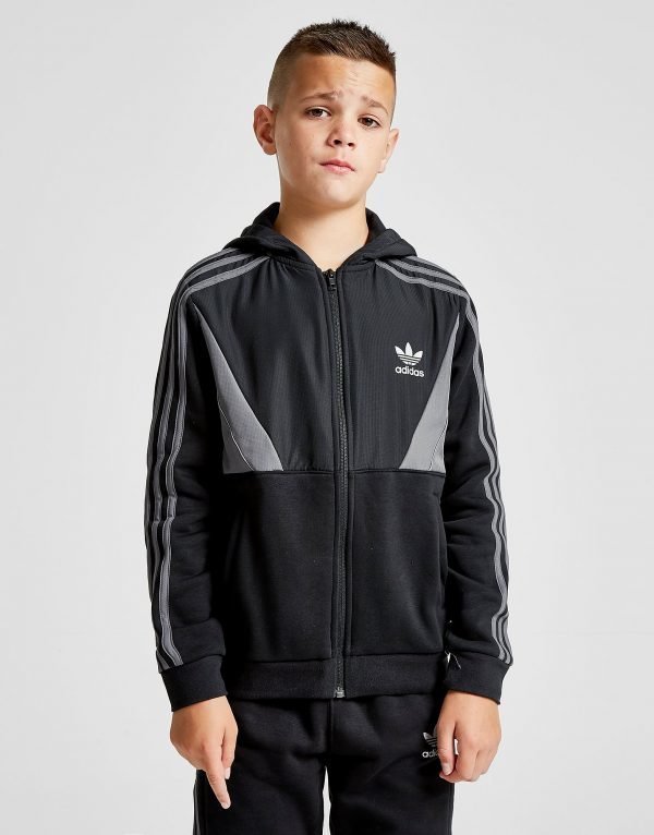 Adidas Originals Speed Fleece Mixed Fabric Hoodie Musta