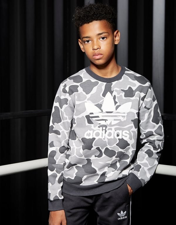 Adidas Originals Trefoil Camo Crew Sweatshirt Harmaa