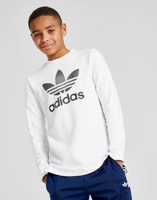 Adidas Originals Trefoil Long Sleeve T-Paita Valkoinen