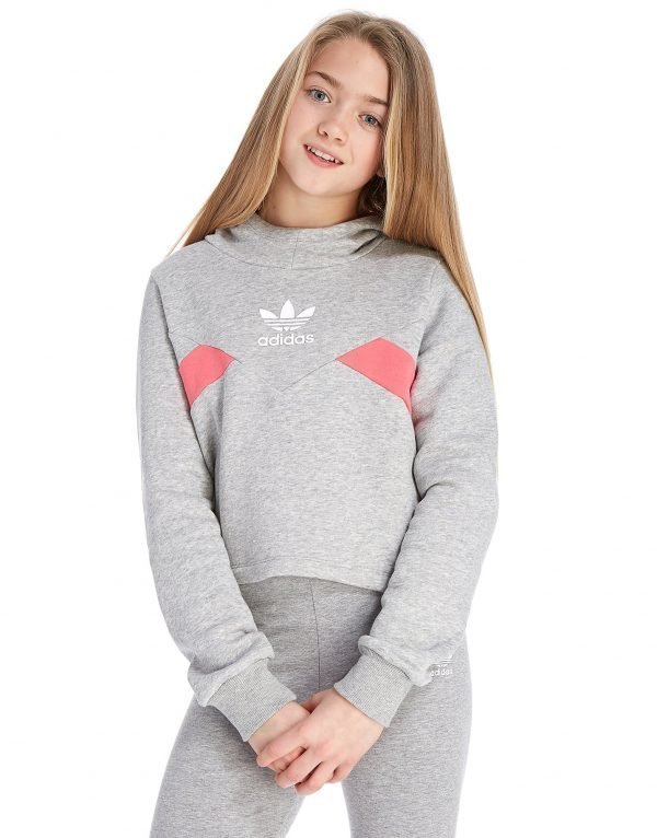 Adidas Originals Tyttöjen Crop Huppari Harmaa