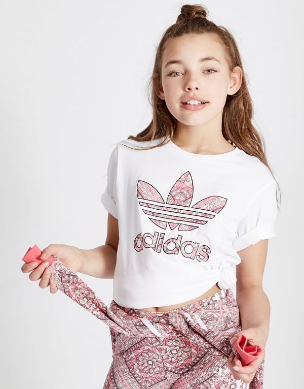 Adidas Originals Tyttöjen Geo Infil Boyfriend T-Paita Valkoinen
