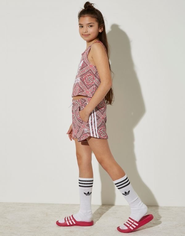 Adidas Originals Tyttöjen Graphic All Over Print Shortsit Vaaleanpunainen