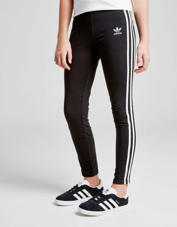 Adidas Originals Tyttöjen Trefoil 3-Stripes Leggingsit Musta