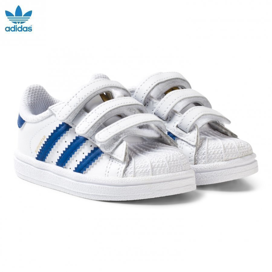 Adidas Originals White And Blue Superstar Infant Trainers Lenkkarit