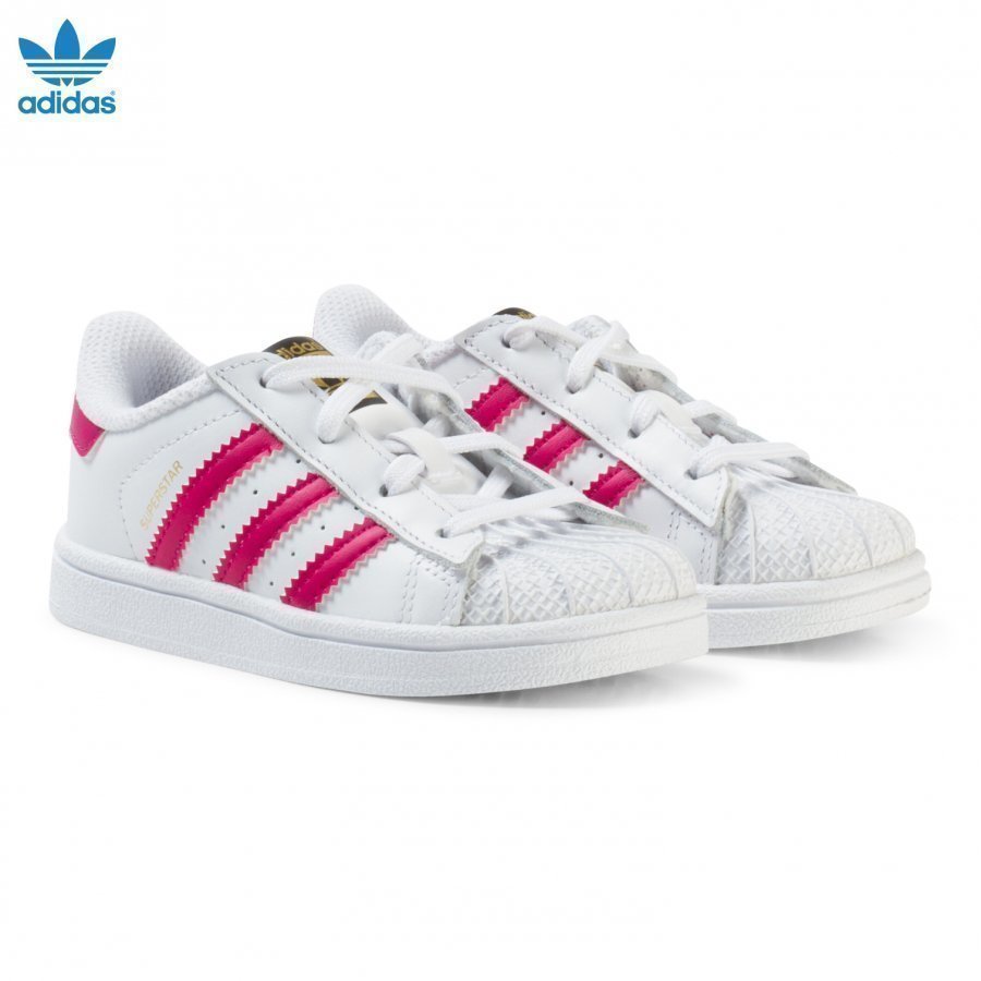 Adidas Originals White And Pink Infants Superstar Trainers Lenkkarit