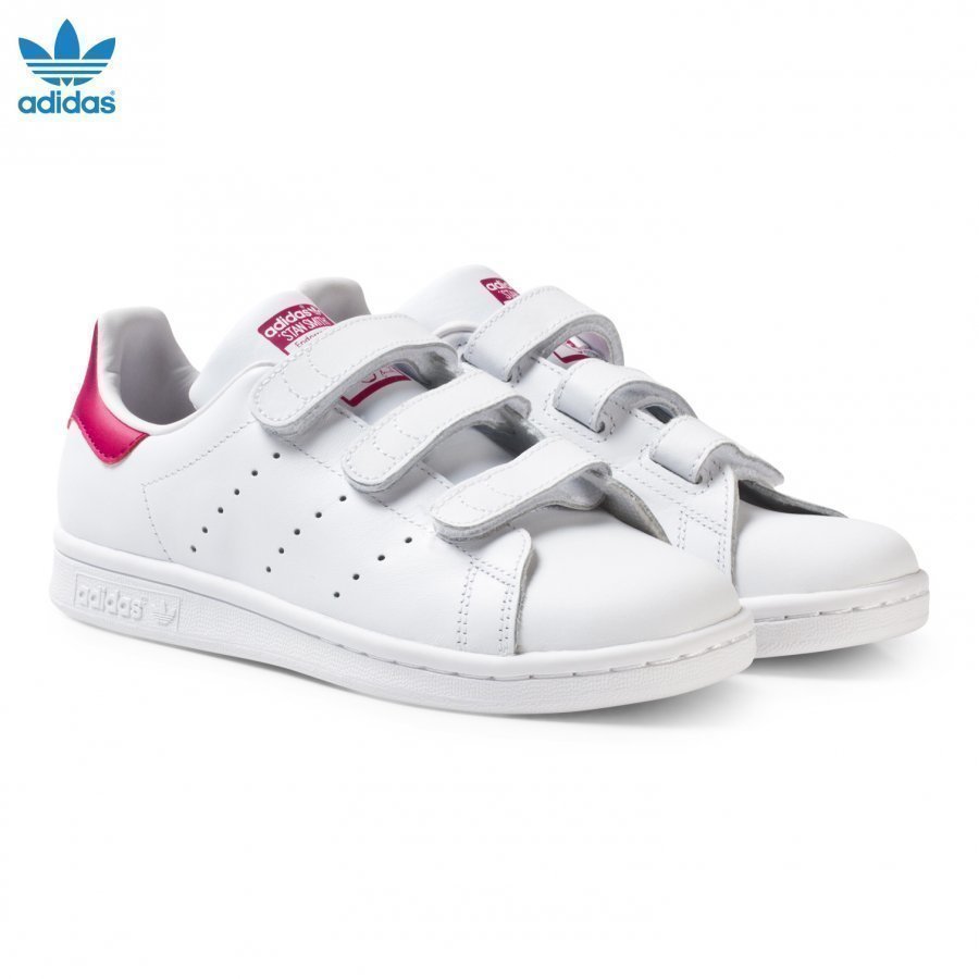 Adidas Originals White And Pink Stan Smith Junior Trainers Lenkkarit