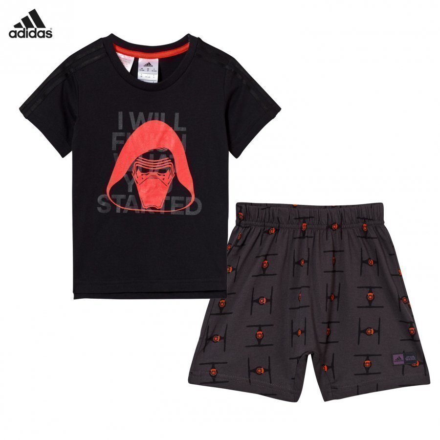 Adidas Performance Black Star Wars Shorts And Tee Set Asusetti