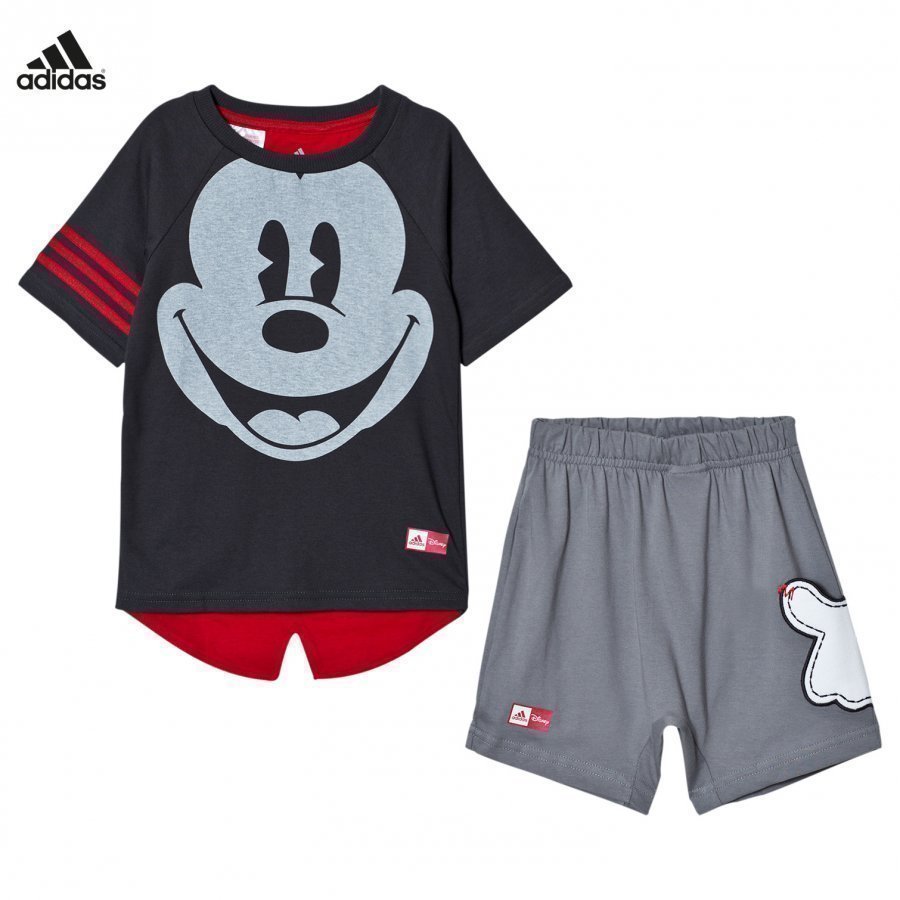 Adidas Performance Grey Disney Micky Mouse Tee Shorts Set Asusetti